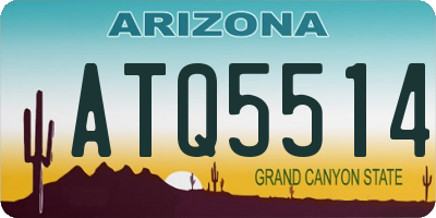 AZ license plate ATQ5514