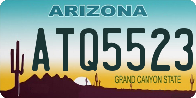 AZ license plate ATQ5523