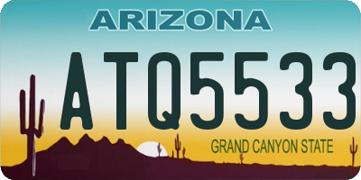 AZ license plate ATQ5533