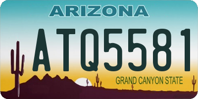 AZ license plate ATQ5581