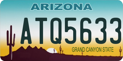 AZ license plate ATQ5633
