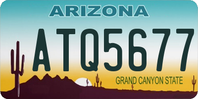 AZ license plate ATQ5677