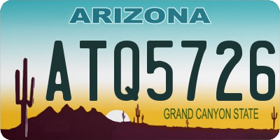 AZ license plate ATQ5726