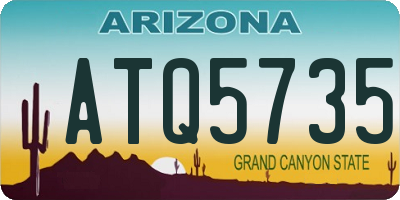 AZ license plate ATQ5735