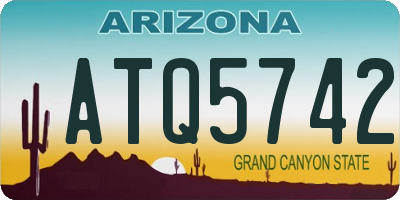 AZ license plate ATQ5742