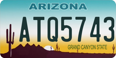AZ license plate ATQ5743