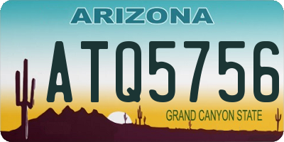 AZ license plate ATQ5756