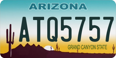 AZ license plate ATQ5757
