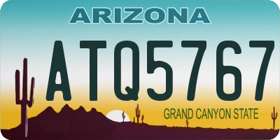 AZ license plate ATQ5767