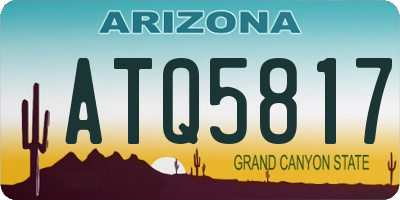 AZ license plate ATQ5817