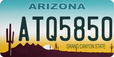AZ license plate ATQ5850