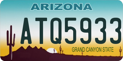 AZ license plate ATQ5933