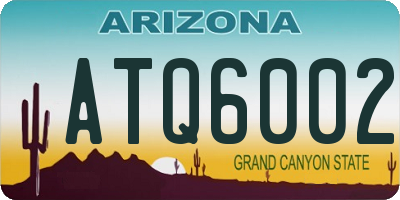 AZ license plate ATQ6002