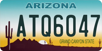 AZ license plate ATQ6047