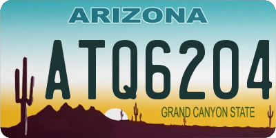 AZ license plate ATQ6204