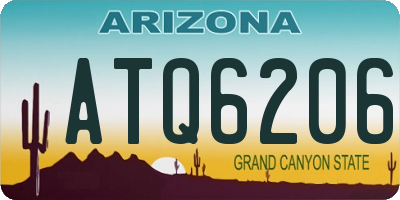 AZ license plate ATQ6206