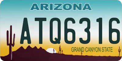 AZ license plate ATQ6316