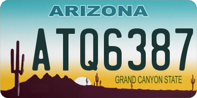 AZ license plate ATQ6387