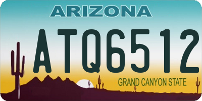 AZ license plate ATQ6512
