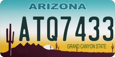 AZ license plate ATQ7433