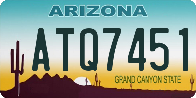 AZ license plate ATQ7451