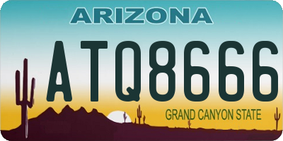 AZ license plate ATQ8666