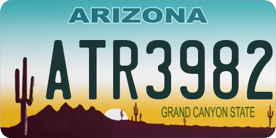 AZ license plate ATR3982
