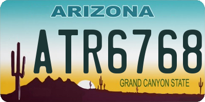 AZ license plate ATR6768