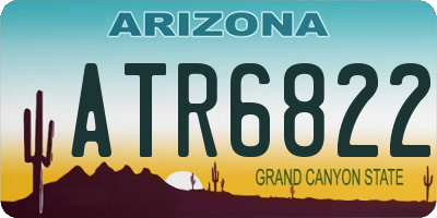 AZ license plate ATR6822