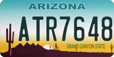 AZ license plate ATR7648