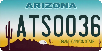 AZ license plate ATS0036