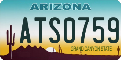 AZ license plate ATS0759