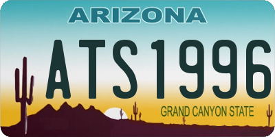 AZ license plate ATS1996