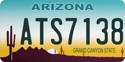 AZ license plate ATS7138