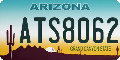 AZ license plate ATS8062