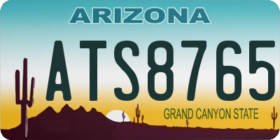 AZ license plate ATS8765