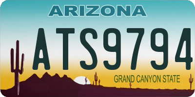 AZ license plate ATS9794