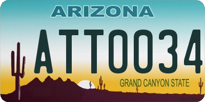AZ license plate ATT0034