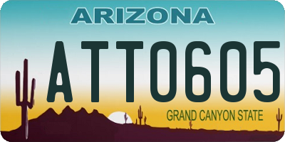 AZ license plate ATT0605