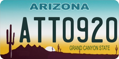 AZ license plate ATT0920