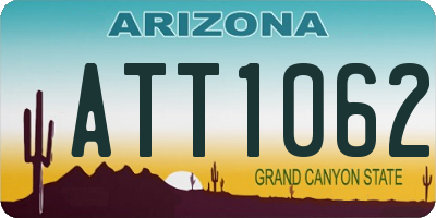 AZ license plate ATT1062