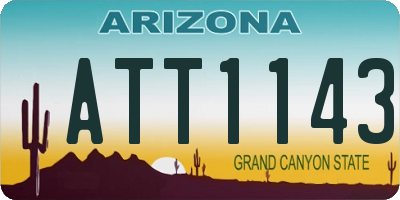 AZ license plate ATT1143