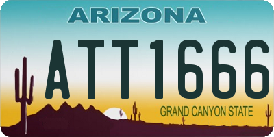 AZ license plate ATT1666