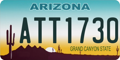 AZ license plate ATT1730