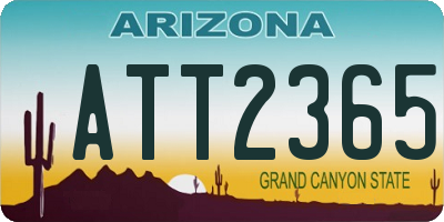 AZ license plate ATT2365