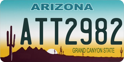 AZ license plate ATT2982