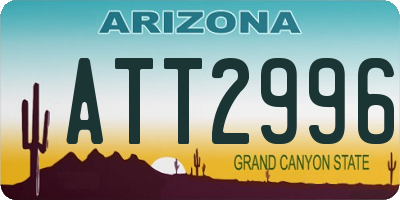 AZ license plate ATT2996