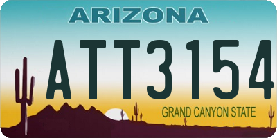 AZ license plate ATT3154