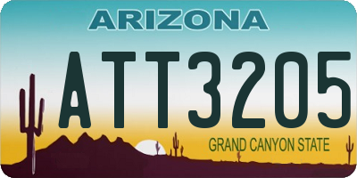 AZ license plate ATT3205