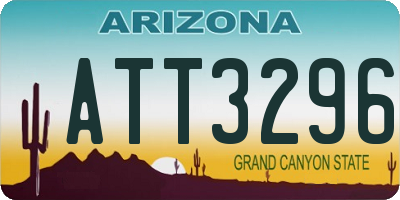AZ license plate ATT3296